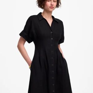 H&M Black Midi Dress with Buttons